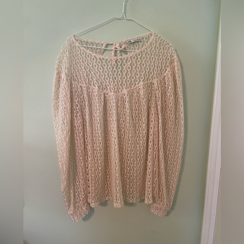 Zara Sheer Blouse Size M